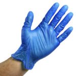 Blue Powder Free Vinyl Gloves - Image 2