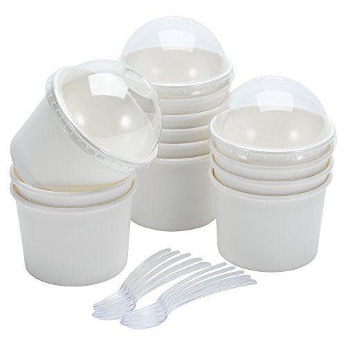 DOUBLE-SIDE-PE-COATED-ICE-CREAM-PAPER-CUP-WHITE-fondokia-qatar Paper Ice Cream Cup – White with Dome Lid | Multiple Sizes | Eco-Friendly Dessert Cups | 1000 PCS - Image 1