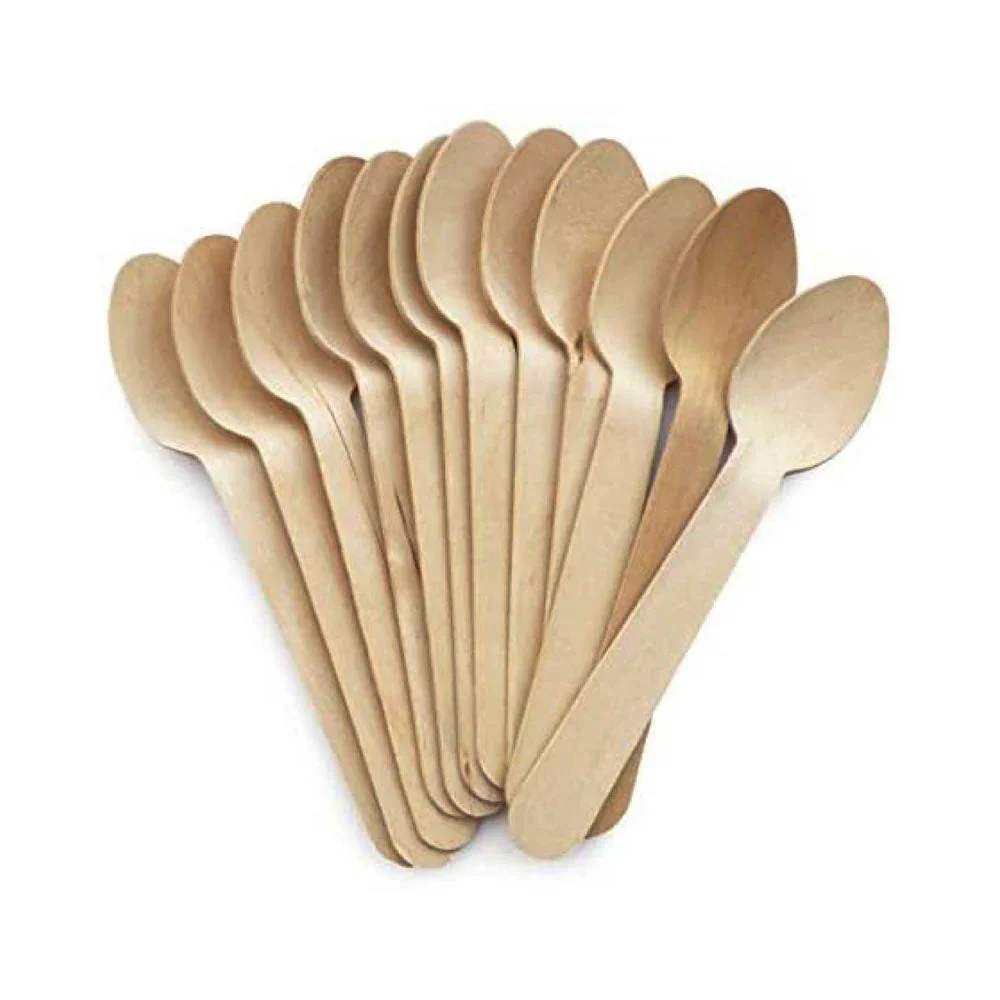 WCS2 Wooden Cutlery – Spoon, Fork & Knife (16cm, Unwrapped, 20 x 100 pcs Each) - Image 1